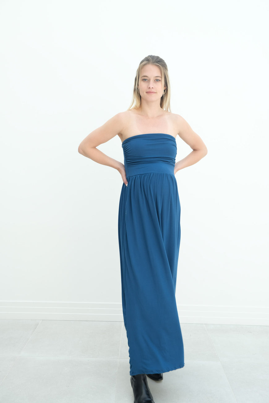 Sasha | Strapless Maxi Maternity Sundress With Empire Waist