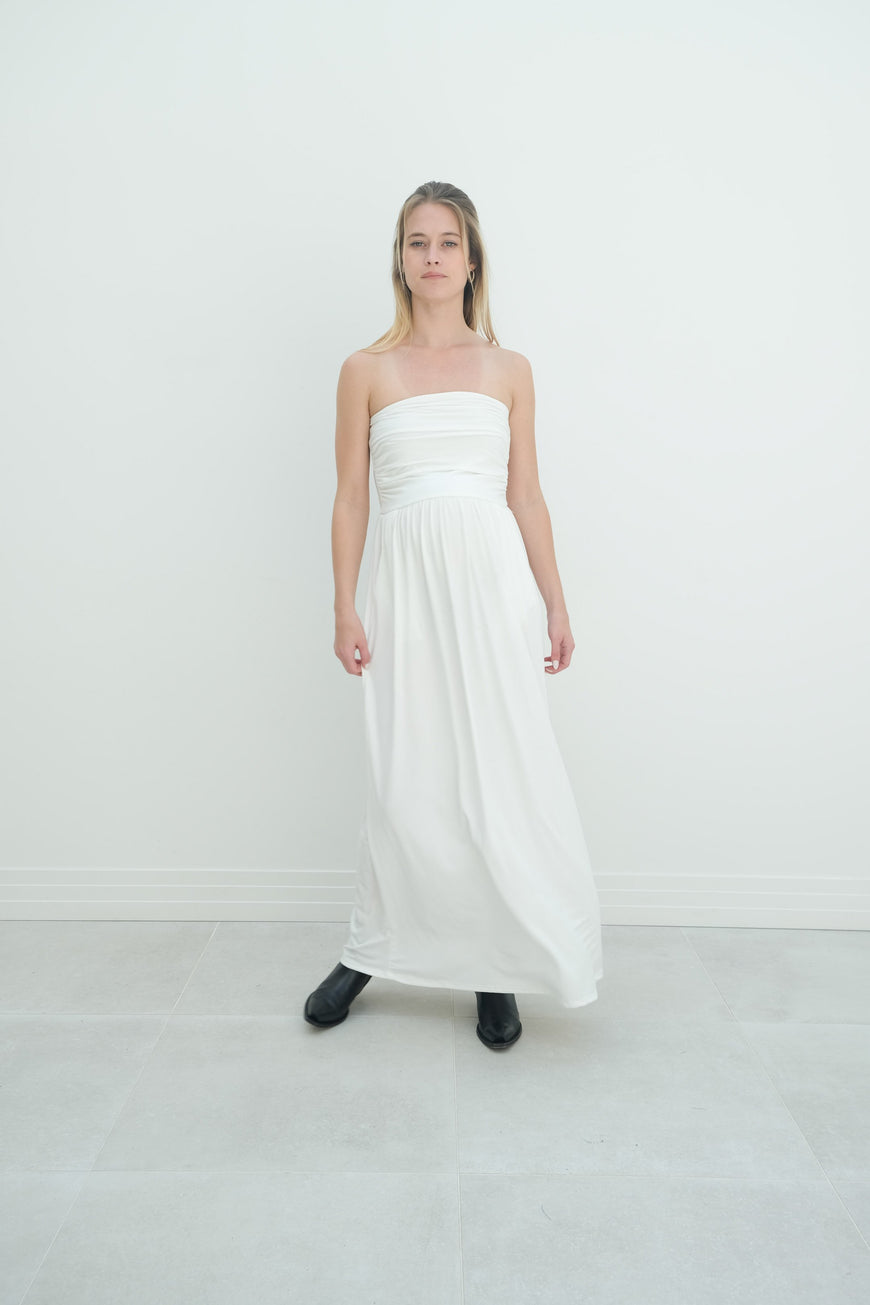 Sasha | Strapless Maxi Maternity Sundress With Empire Waist