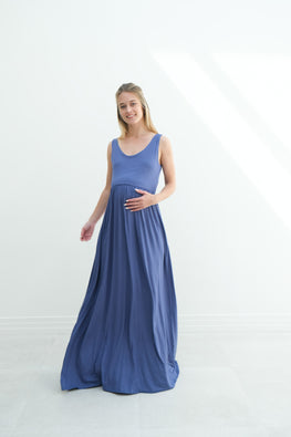 Hazel | Maternity Maxi Tank Dress With Fitted Waist