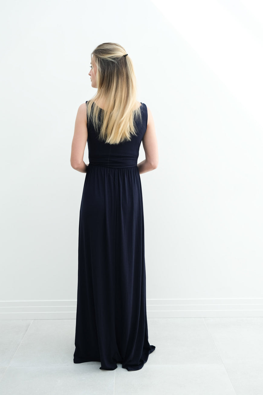 Hazel | Maternity Maxi Tank Dress With Fitted Waist