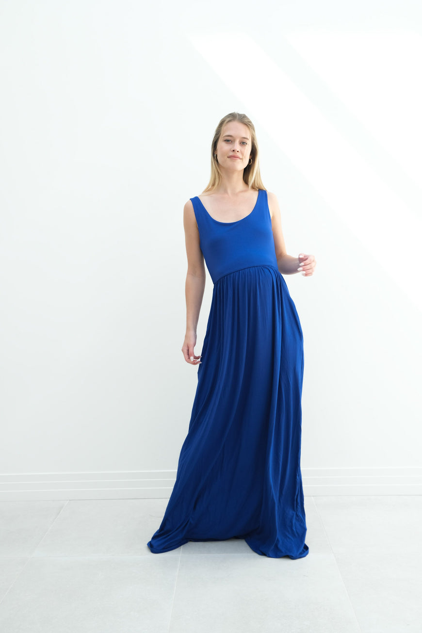 Hazel | Maternity Maxi Tank Dress With Fitted Waist