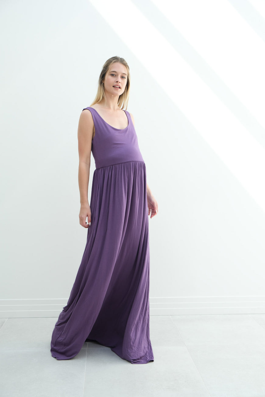 Hazel | Maternity Maxi Tank Dress With Fitted Waist