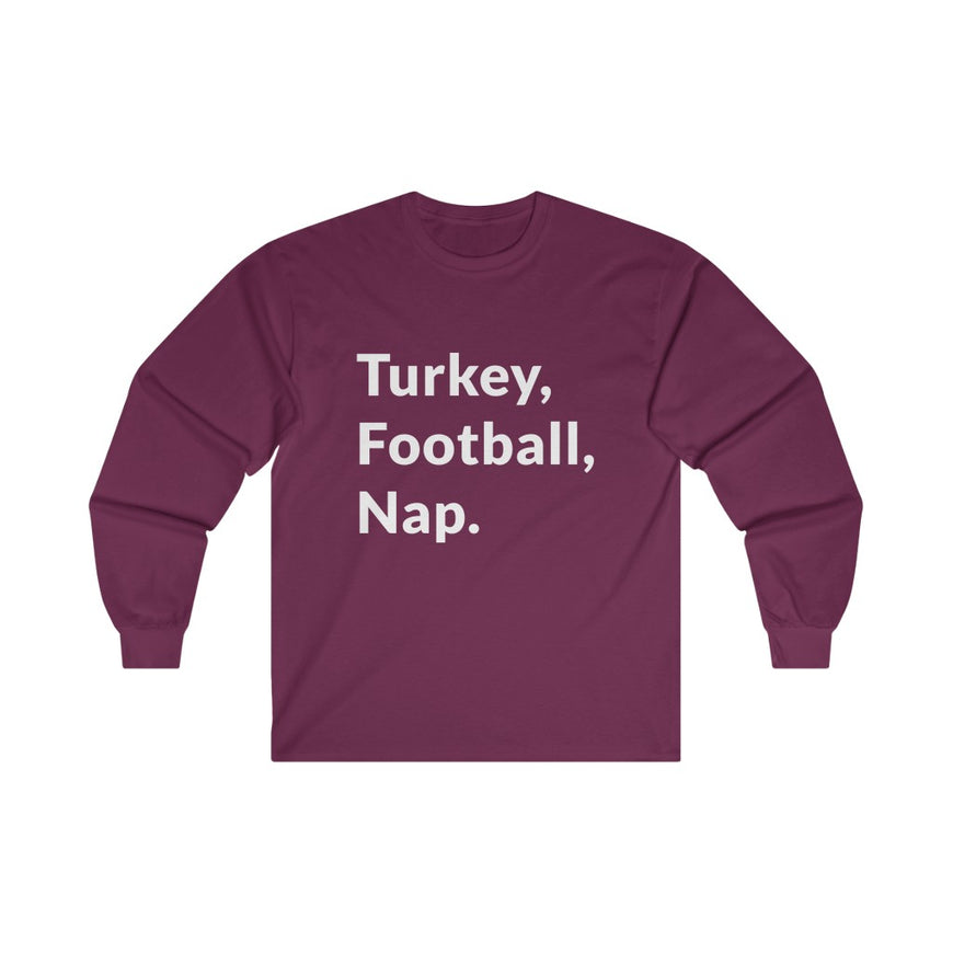 Turkey, Football, Nap Long Sleeve Tee