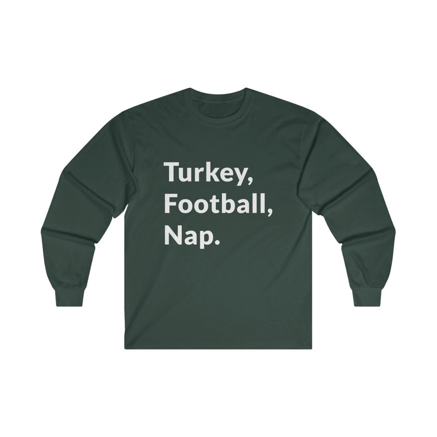 Turkey, Football, Nap Long Sleeve Tee