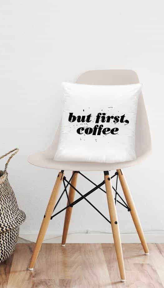 But First, Coffee Funny Home Throw Pillow