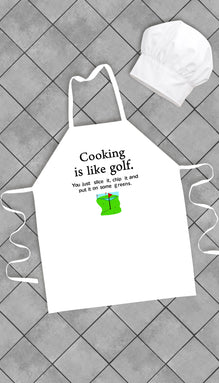 Cooking Is Like Golf Funny Kitchen Apron