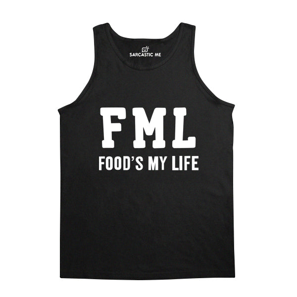 FML Food's My Life Black Unisex Tank Top | Sarcastic Me