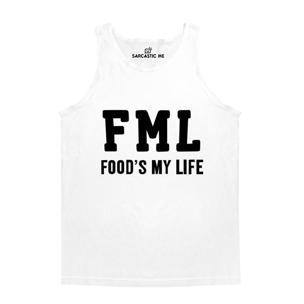 FML Food's My Life White Unisex Tank Top | Sarcastic Me