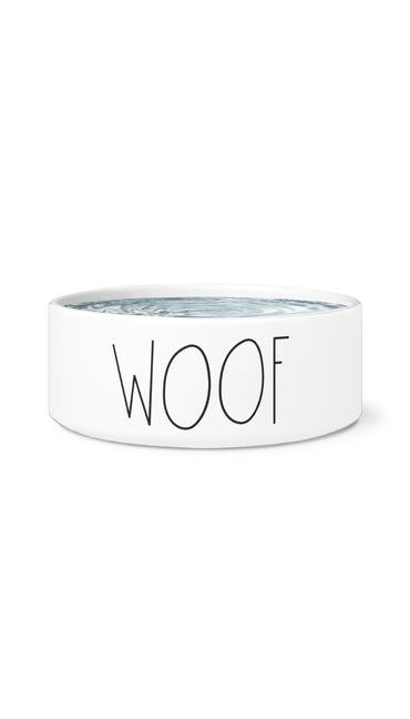 Woof White Pet Bowl | Sarcastic Me