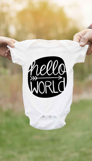 Hello World Cute & Funny Baby Infant Onesie