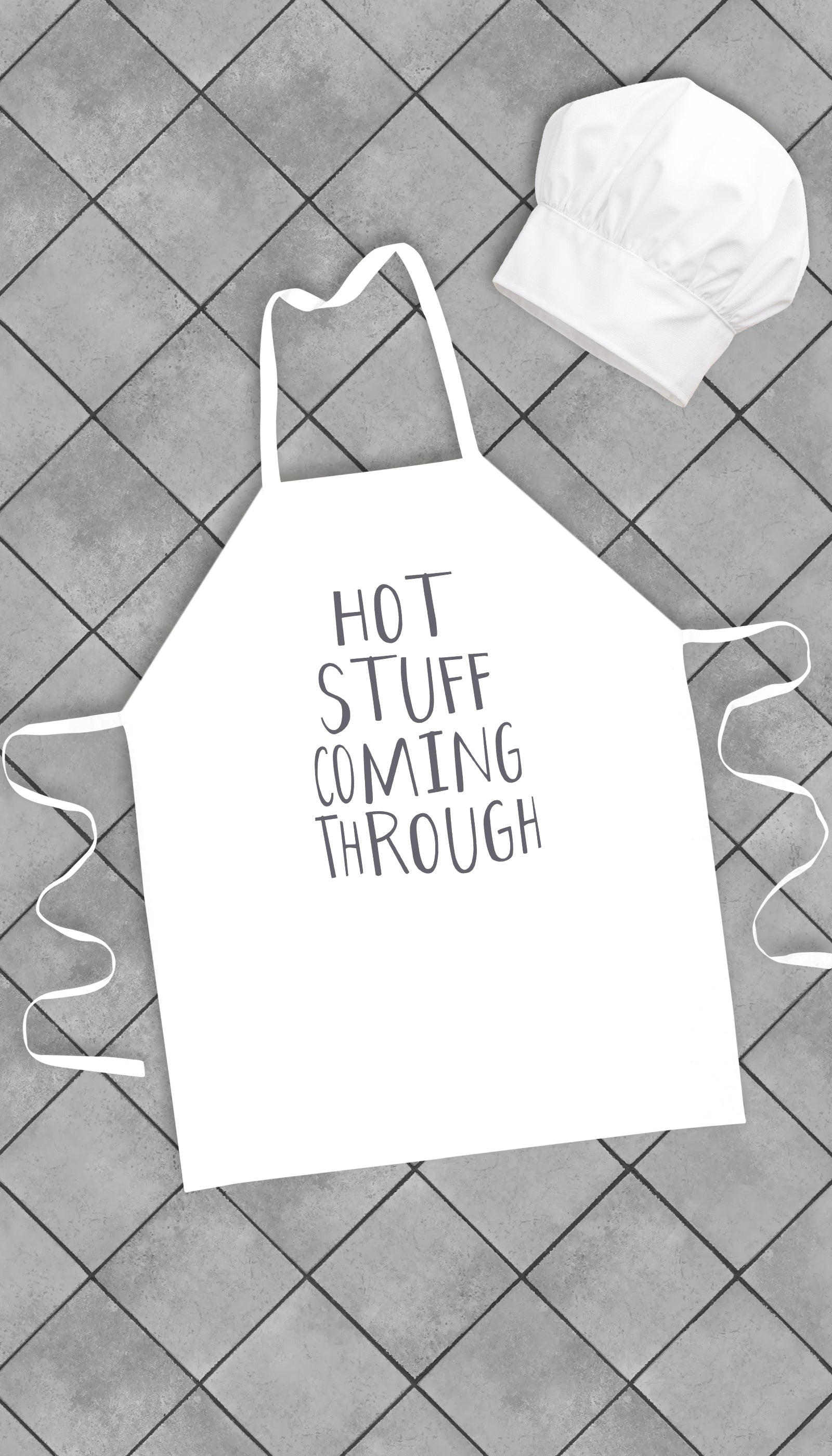 Hot Stuff Coming Through Funny Kitchen Apron | Sarcastic Me