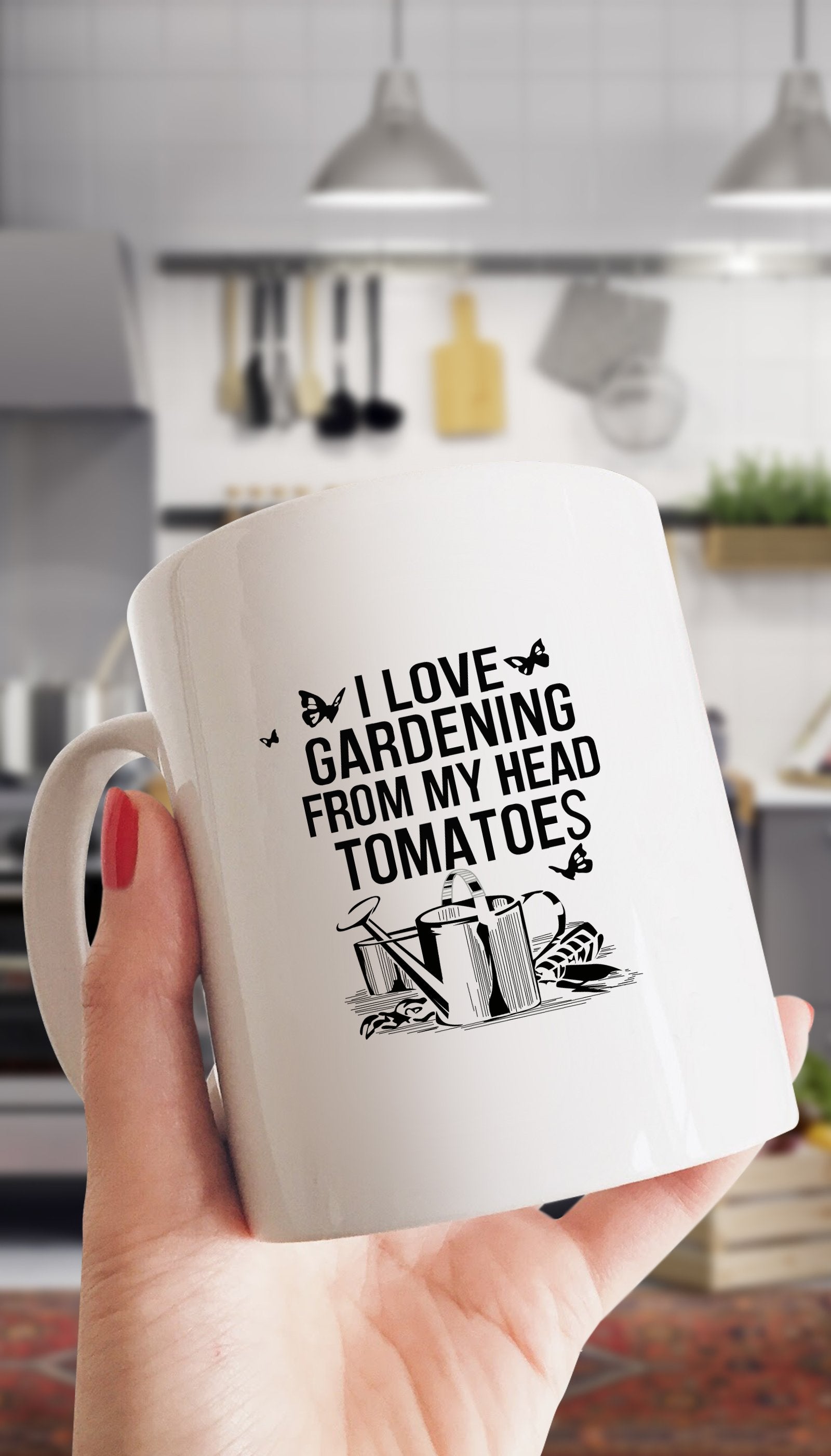 I Love Gardening From My Head Tomatoes White Mug | Sarcastic ME