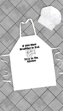 If You Want Breakfast In Bed Funny Kitchen Apron | Sarcastic Me