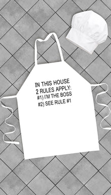 In This House 2 Rules Apply Funny Kitchen Apron