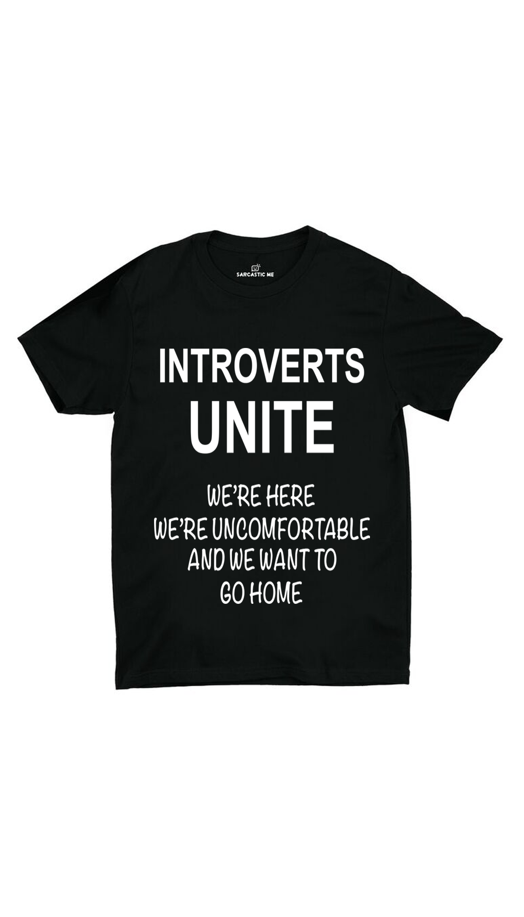 Introverts Unite Black Unisex T-shirt | Sarcastic ME