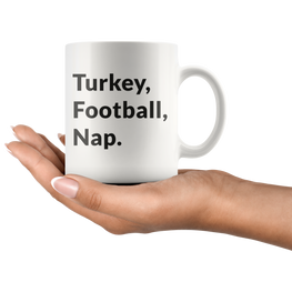 Turkey, Football, Nap Coffee Mug