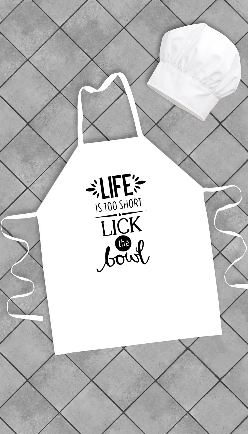 Life Is Too Short Lick The Bowl Funny Kitchen Apron | Sarcastic Me