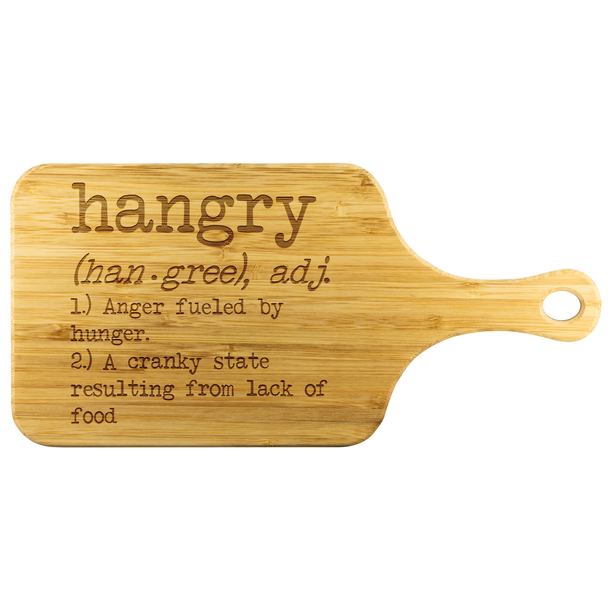 Hangry Anger Fueled By Hunger Funny Wooden Cutting Board | Sarcastic Me