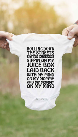 My Mind On My Mommy Cute & Funny Baby Infant Onesie | Sarcastic ME