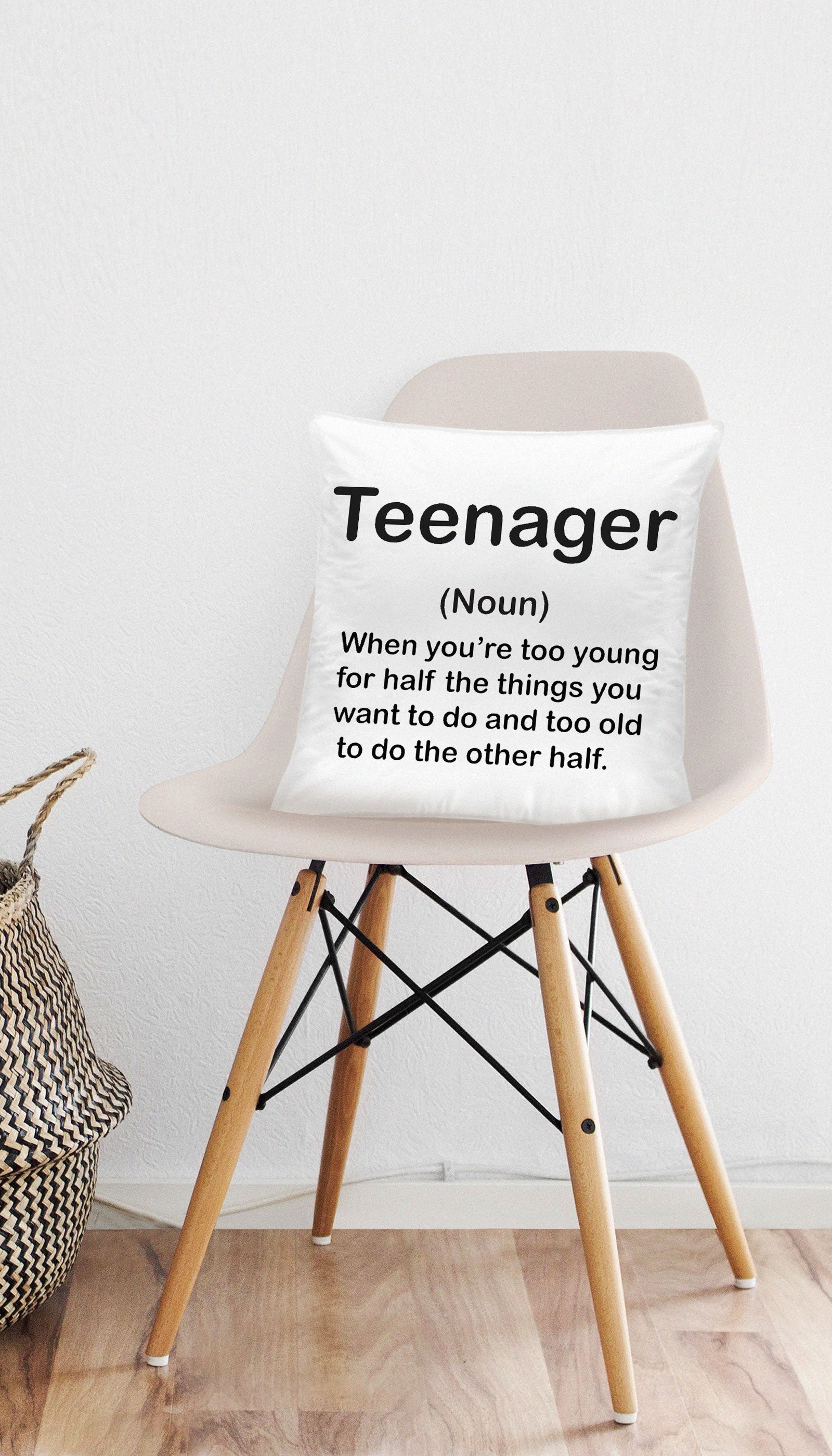 Definition Of Teenager Funny & Clever Home Throw Pillow Gift | Sarcastic ME