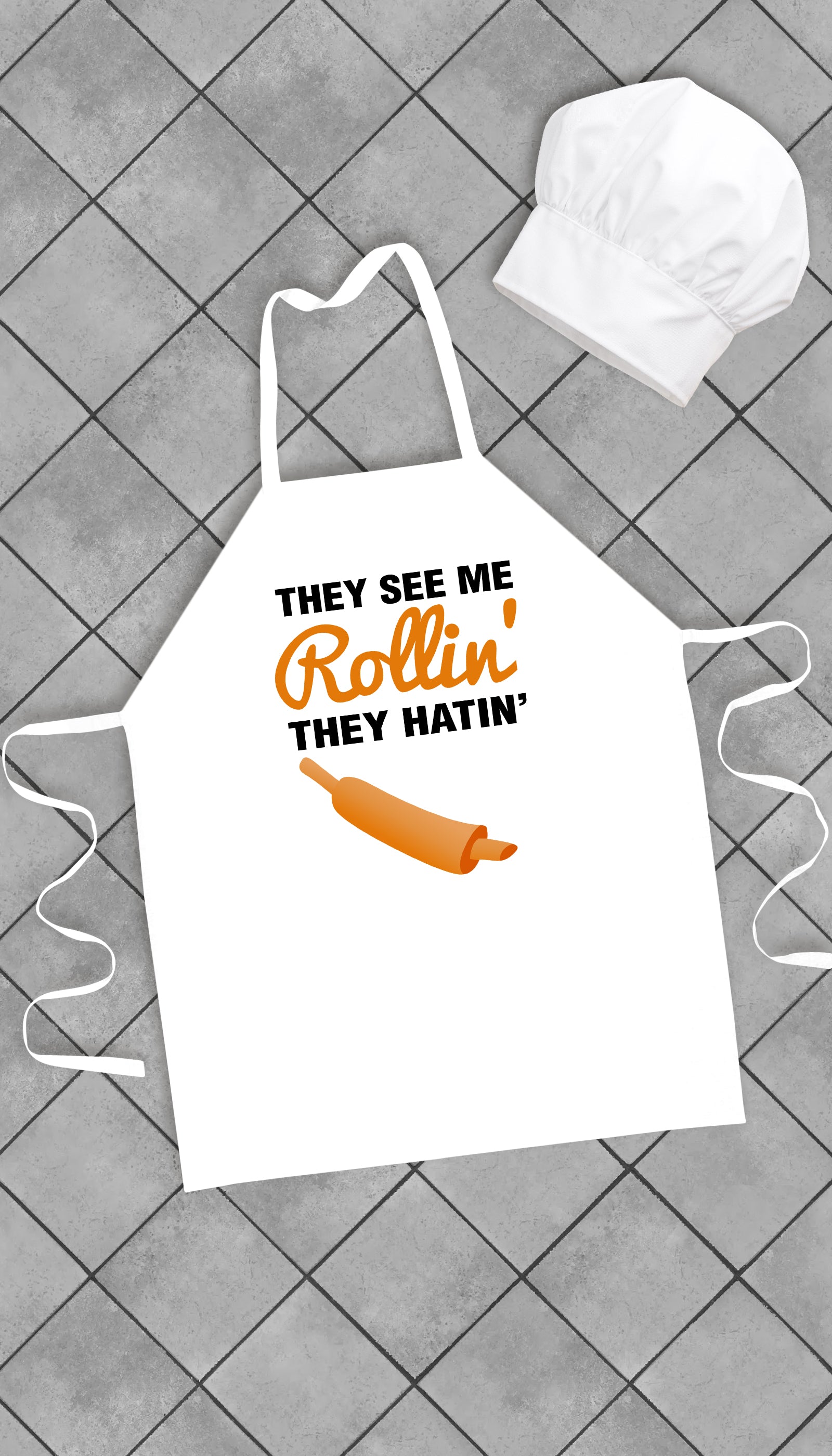 They See Me Rollin They Hatin Funny Kitchen Apron | Sarcastic Me
