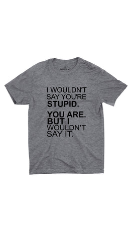 I Wouldn't Say You're Stupid Gray Unisex T-Shirt | Sarcastic ME