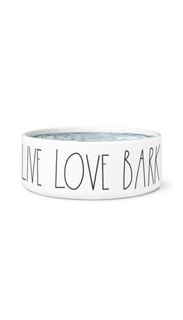 Live Love Bark White Pet Bowl | Sarcastic Me