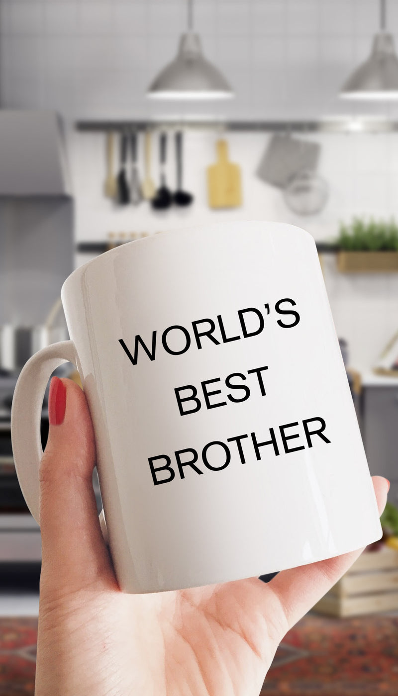 Tasse émaillée "World's Best Brother" - Cadeau Drôle Rétro - Céramique Blanche - Neuf